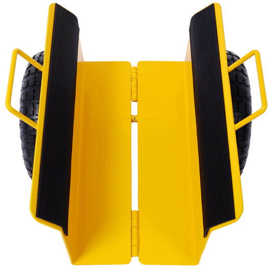 Heavy Duty Panel Dolly Slab Dolly with Handle & 2 10" Peneumatic Tires Wheels 600LBS Load Capacity for Drywall Sheet Heavy Appliance & Material Handling All Terrain Moving Cart Panel Dolly - Yellow