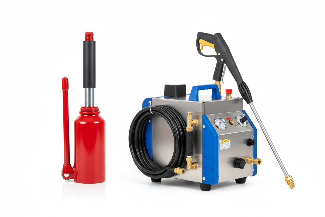 千斤顶和冲洗机